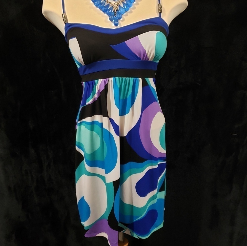 Abstract Print Summer Dress Size M - Picture 2 of 4